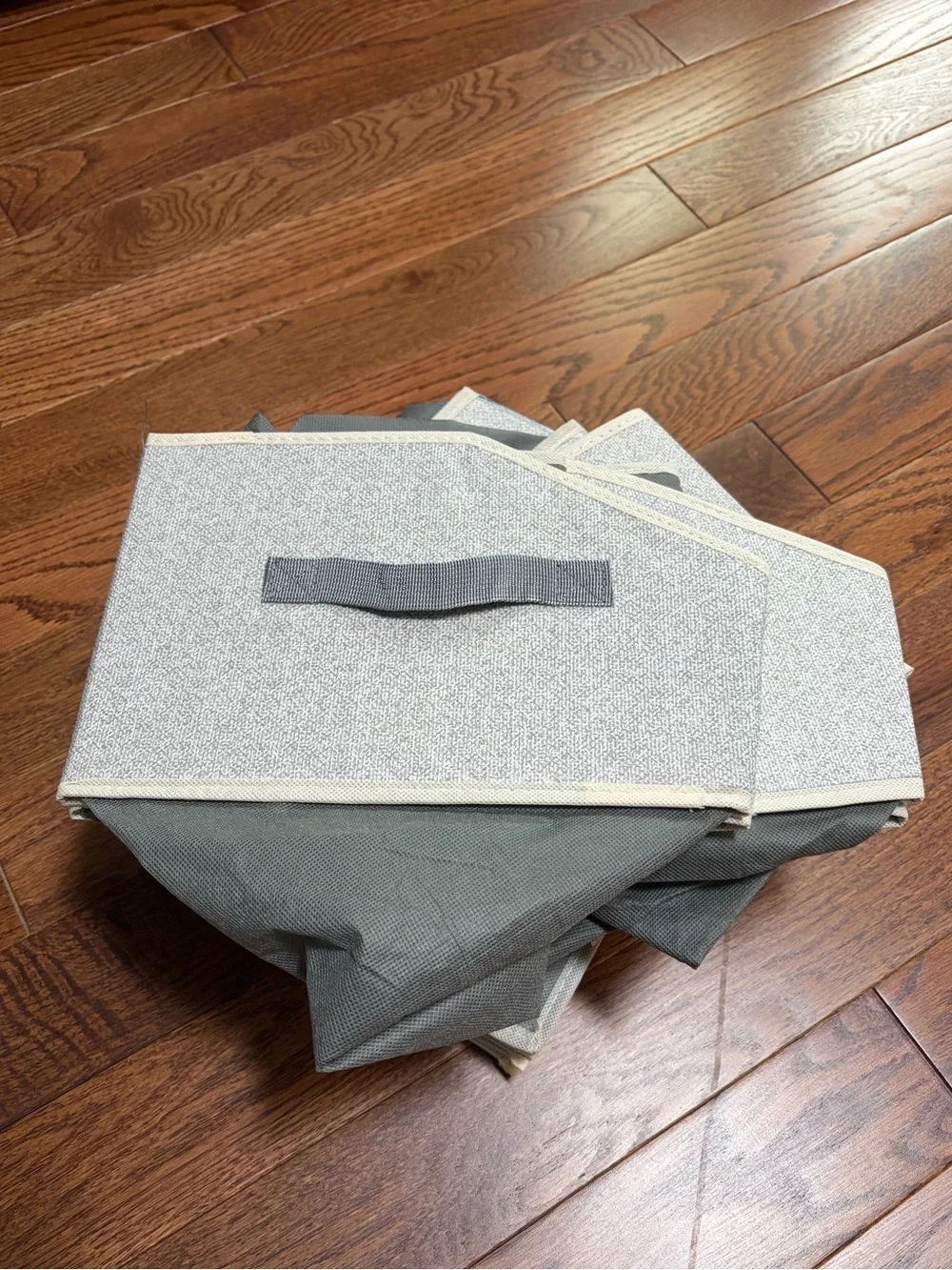 Gray Trapezoid Fabric Storage Bin - Home Organization - Set of 6 - NWOT